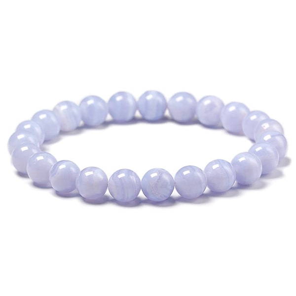Flat Oval & Donut Blue Lace Agate Bracelet — Suzka Designs